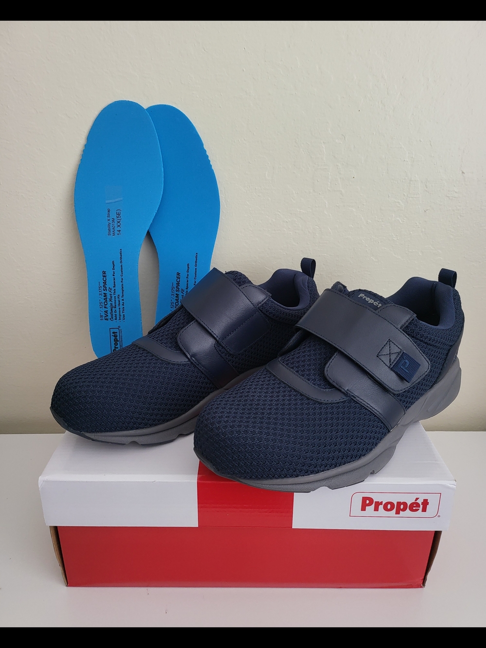 Propet Men's Navy Blue Velcro Strap Sneakers